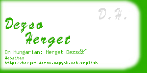 dezso herget business card